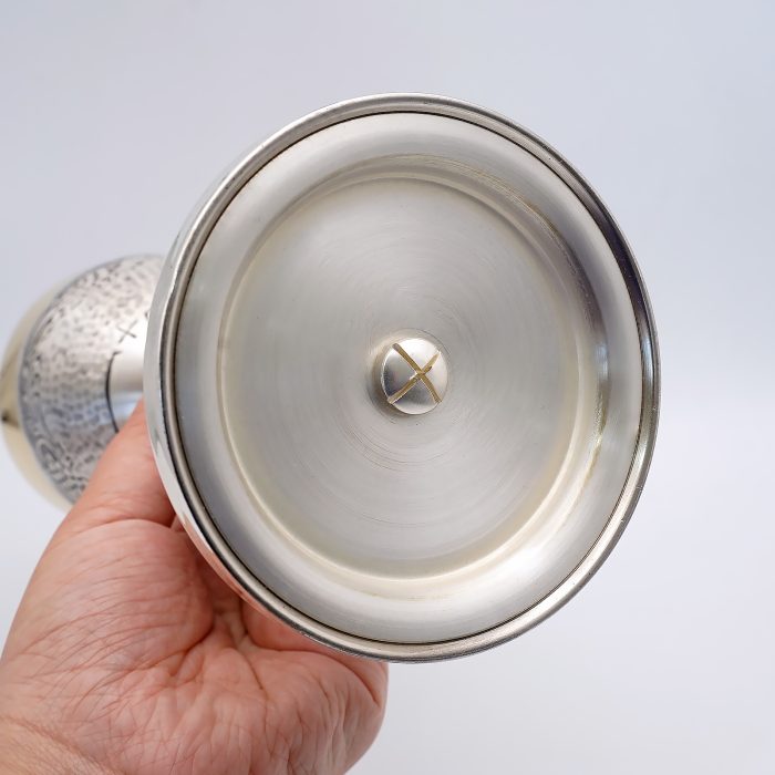 【现货】葡萄图案-手工雕刻-银色-圣爵杯圣体盒圣体碗带盖套装23+20+11cm Catholic religious art