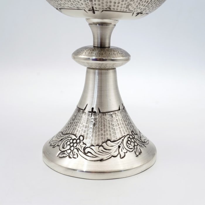 【现货】葡萄图案-手工雕刻-银色-圣爵杯圣体盒圣体碗带盖套装23+20+11cm Catholic religious art