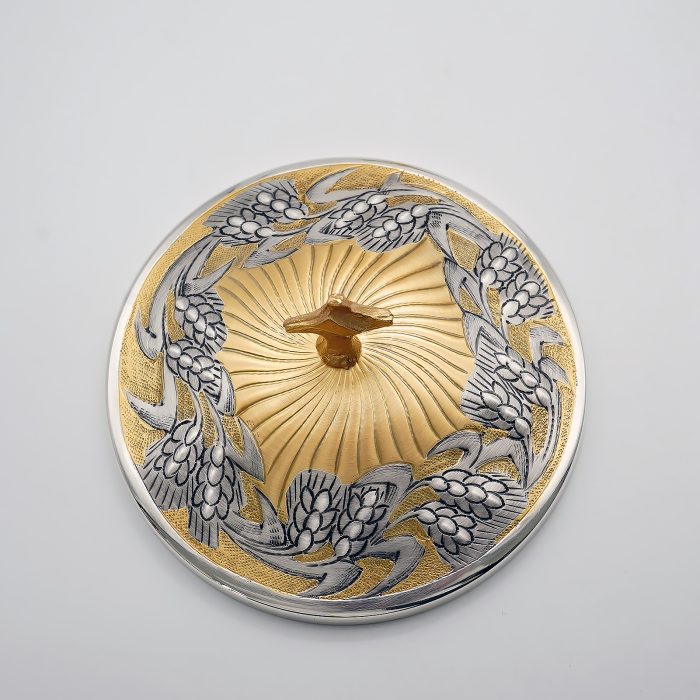 【现货】麦穗图案-手工雕刻-双色-圣爵杯圣体盒圣体碗带盖套装23+20+11cm Catholic religious art