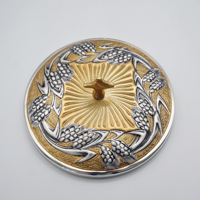 【现货】麦穗图案-手工雕刻-双色-圣爵杯圣体盒圣体碗带盖套装23+20+11cm Catholic religious art