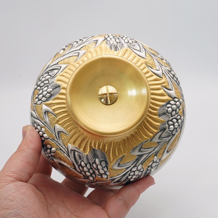 【现货】麦穗图案-手工雕刻-双色-圣爵杯圣体盒圣体碗带盖套装23+20+11cm Catholic religious art