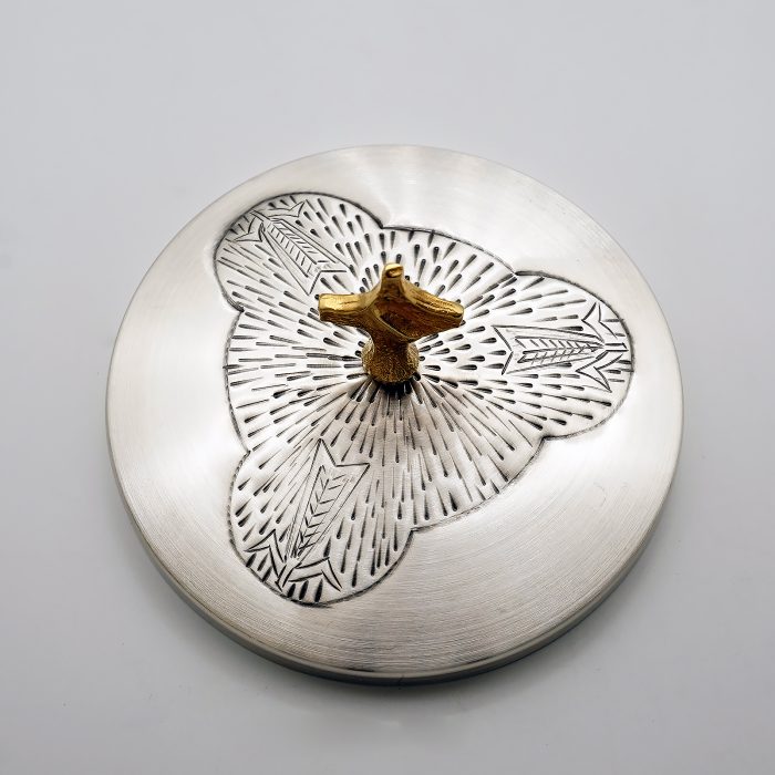 【现货】鱼与麦穗图案-手工雕刻-银色-圣爵杯圣体盒圣体碗带盖套装24+18+10.5cm Catholic religious art