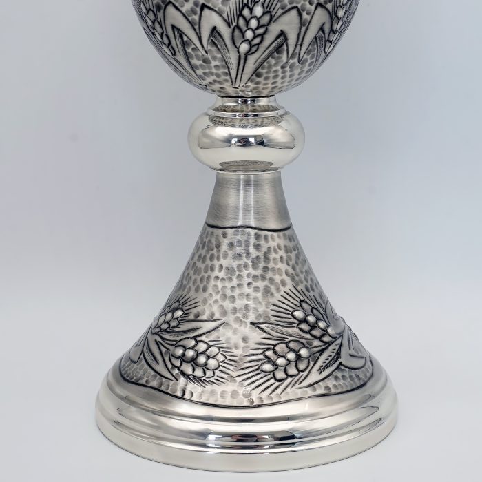 【现货】麦穗图案-手工雕刻-银色-金圣爵杯圣体盒套装27+21cm Catholic religious art