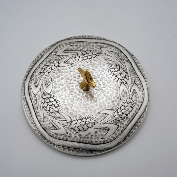 【现货】麦穗图案-手工雕刻-银色-金圣爵杯圣体盒套装27+21cm Catholic religious art