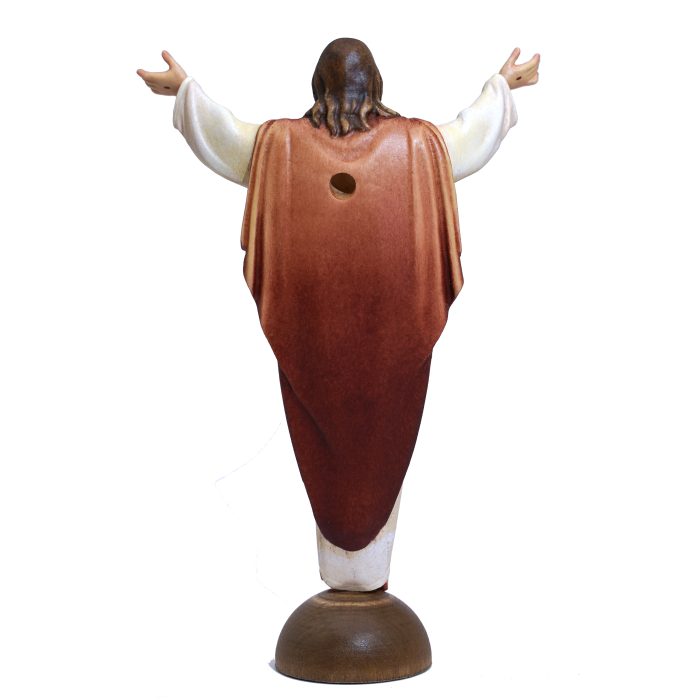 【现货】基督复活带底座木雕 _14cm 彩色 Catholic religious art