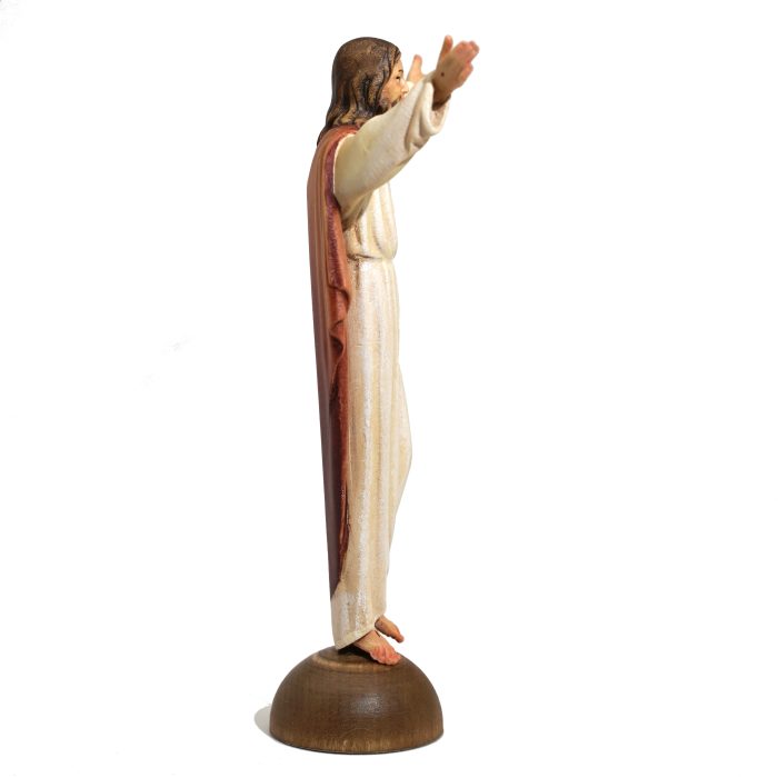 【现货】基督复活带底座木雕 _14cm 彩色 Catholic religious art