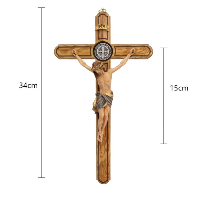 【现货】木雕 橄榄木十字架15/34cm Catholic religious art