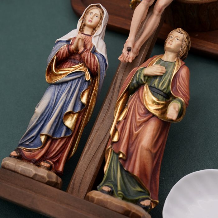 【现货】木雕 十字架与两位爱徒15/33cm Catholic religious art