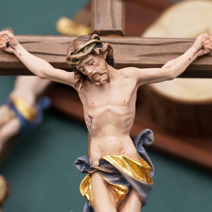 【现货】木雕 十字架与两位爱徒15/33cm Catholic religious art