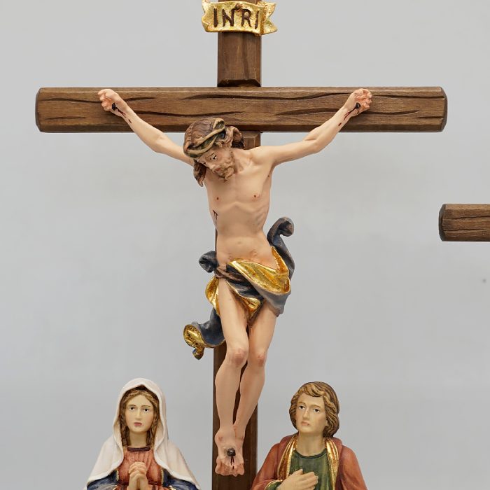 【现货】木雕 十字架与两位爱徒15/33cm Catholic religious art