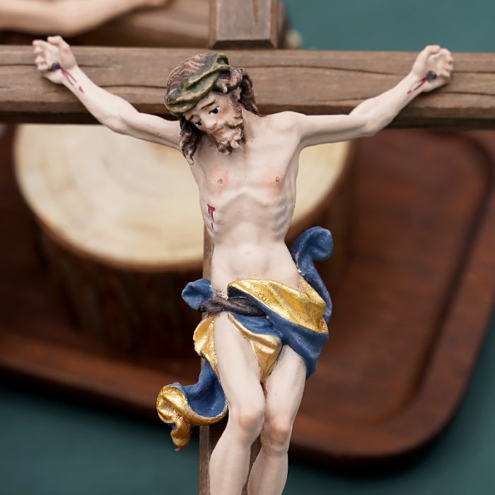 【现货】木雕 十字架与两位爱徒12/28cm Catholic religious art