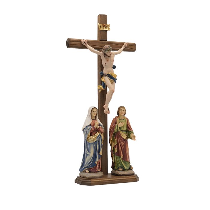【现货】木雕 十字架与两位爱徒12/28cm Catholic religious art