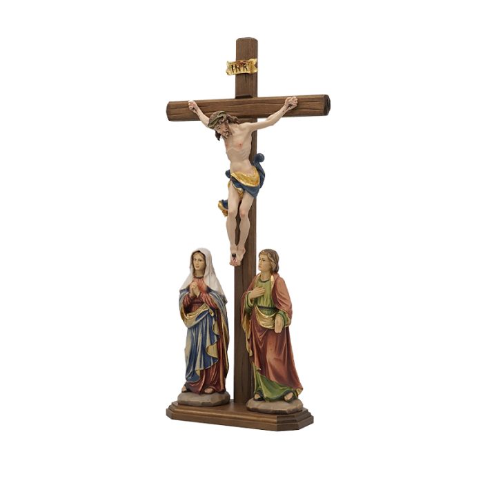 【现货】木雕 十字架与两位爱徒12/28cm Catholic religious art