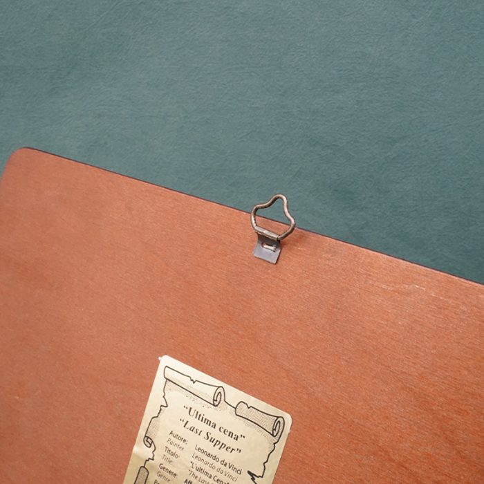 方形木版画-粗糙木版-最后的晚餐-莱奥纳多-带印刷图案-20x25cm Catholic religious art