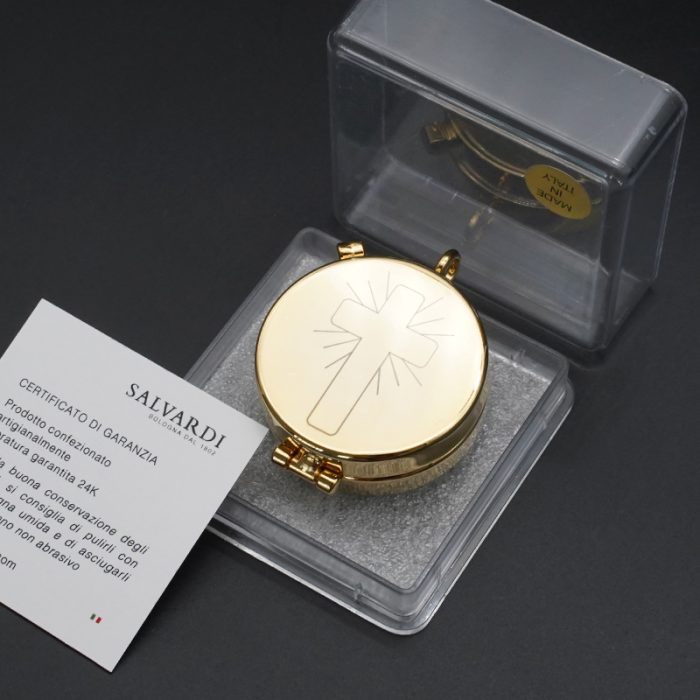 【现货】便携圣体盒-十字架图案-4.2x5.5cm Catholic religious art