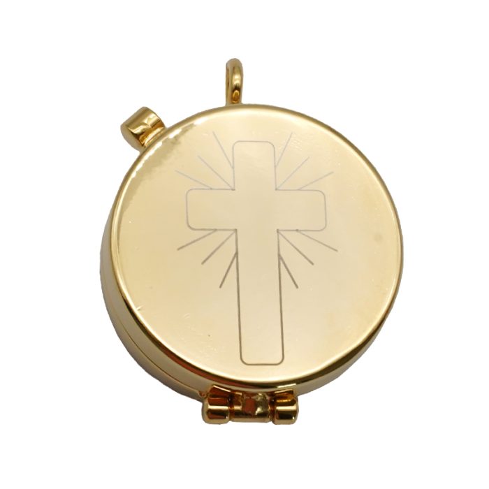 【现货】便携圣体盒-十字架图案-4.2x5.5cm Catholic religious art