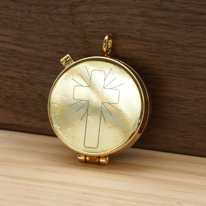 【现货】便携圣体盒-十字架图案-4.2x5.5cm Catholic religious art