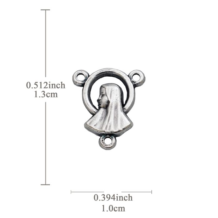 DIY三通-耶稣圣心+圣母-锌合金-1.3x1cm Catholic religious art