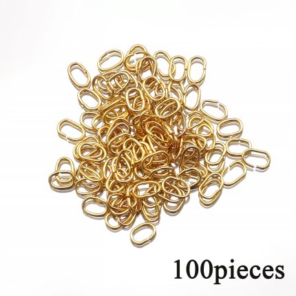 开口环-椭圆形-开口环 0.7X4X6MM 金色（100个）