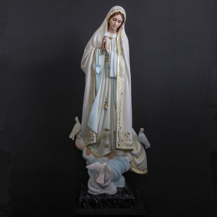 【现货】葡萄牙木雕-法蒂玛圣母-带鸽子-60厘米 Catholic religious art