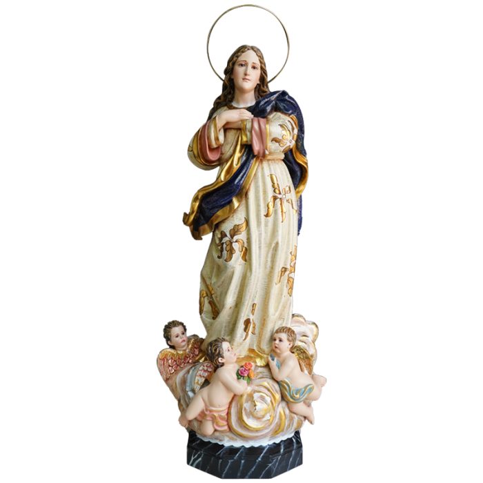 【现货】葡萄牙木雕-无染原罪-60厘米 Catholic religious art