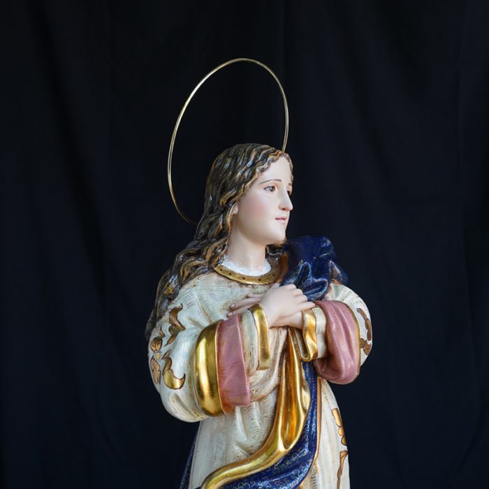 【现货】葡萄牙木雕-无染原罪-60厘米 Catholic religious art