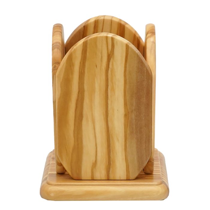 银浮雕橄榄木摆件笔筒-圣母抱耶稣-8.8x8.8x11cm Catholic religious art