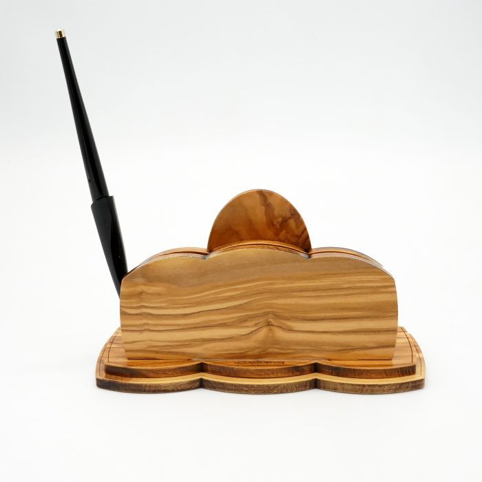 信封托带笔 橄榄木制 银制 11x18cm 笔17cm Catholic religious art