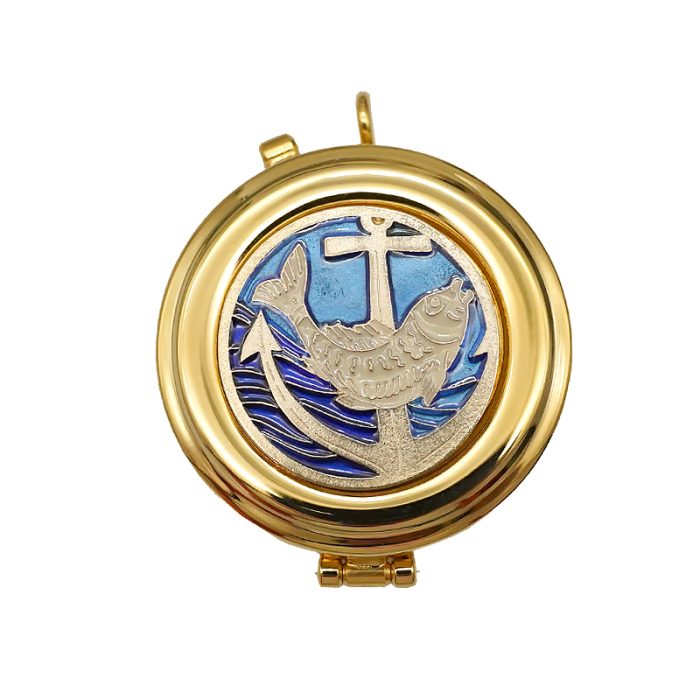 【现货】便携圣体盒-珐琅鱼形-直径5cm Catholic religious art