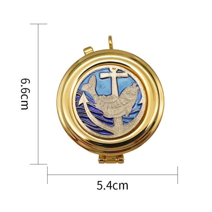 【现货】便携圣体盒-珐琅鱼形-直径5cm Catholic religious art