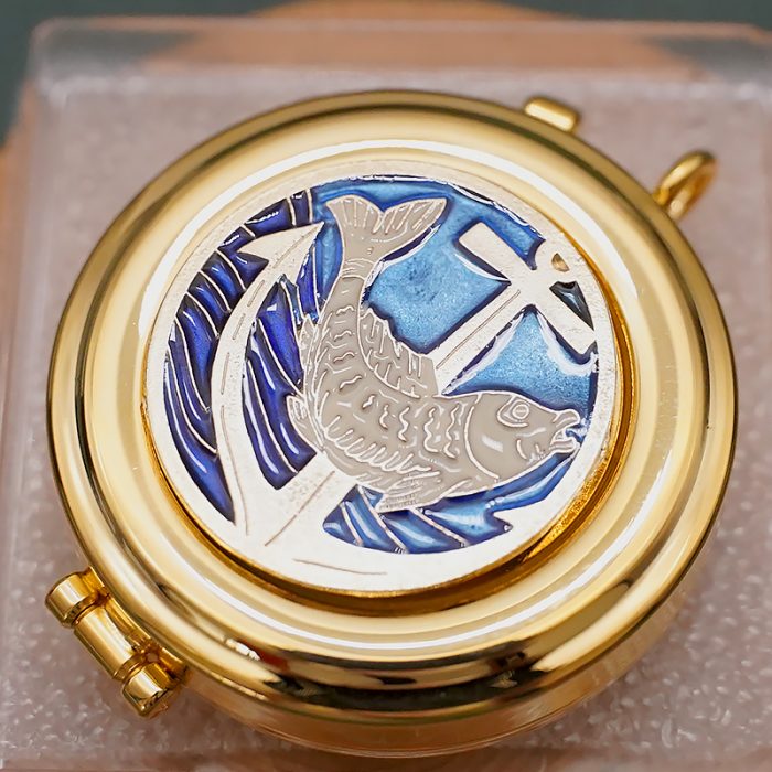 【现货】便携圣体盒-珐琅鱼形-直径5cm Catholic religious art