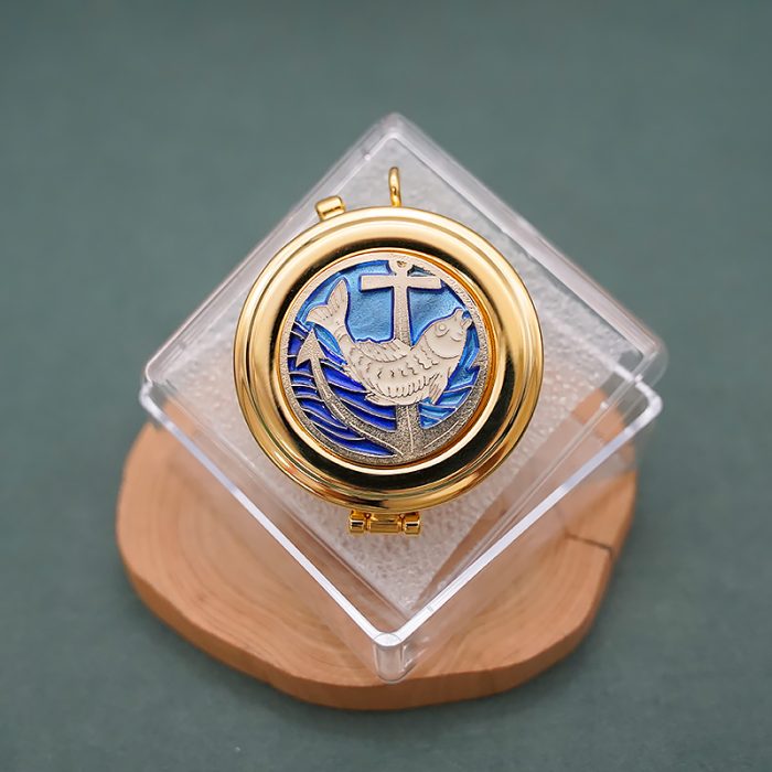 【现货】便携圣体盒-珐琅鱼形-直径5cm Catholic religious art
