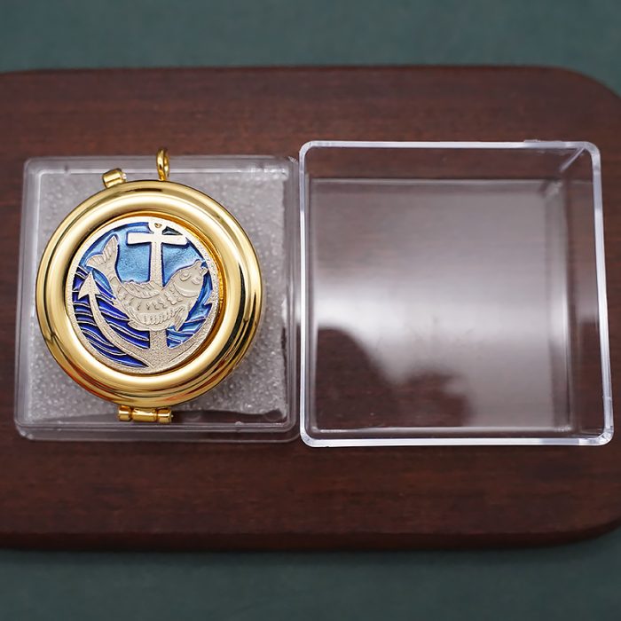 【现货】便携圣体盒-珐琅鱼形-直径5cm Catholic religious art