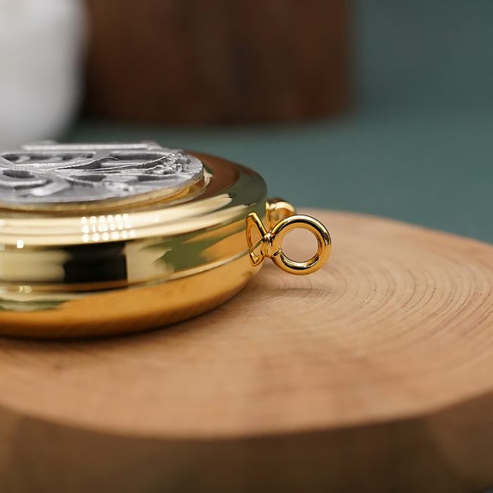 【现货】便携圣体盒- JHS与谷物图案-直径5cm Catholic religious art