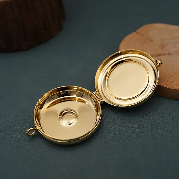 【现货】便携圣体盒- JHS与谷物图案-直径5cm Catholic religious art