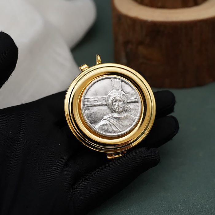 【现货】便携圣体盒- "试观此人"图案-直径5cm Catholic religious art