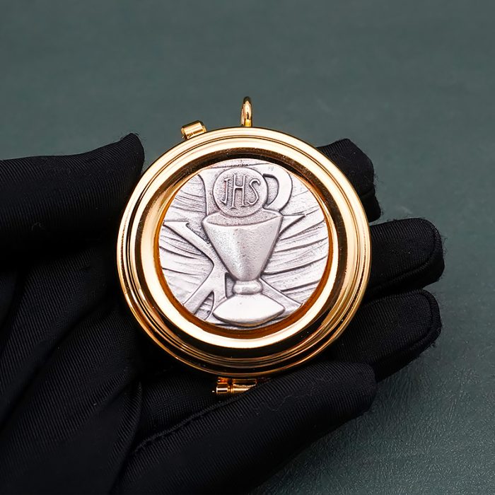 【现货】便携圣体盒-圣爵和平符号-直径5cm Catholic religious art