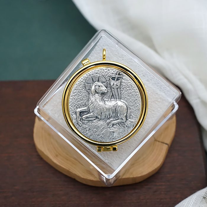 【现货】便携圣体盒-"羔羊"-直径5cm Catholic religious art