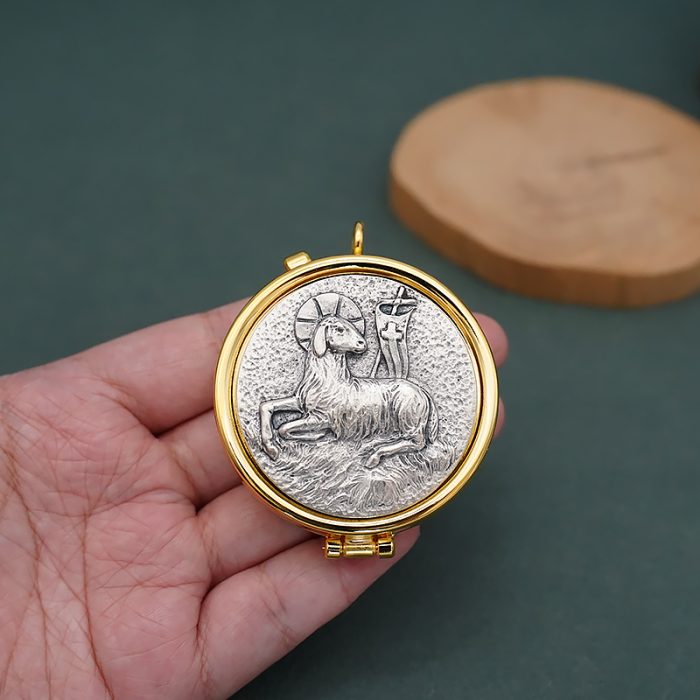 【现货】便携圣体盒-"羔羊"-直径5cm Catholic religious art