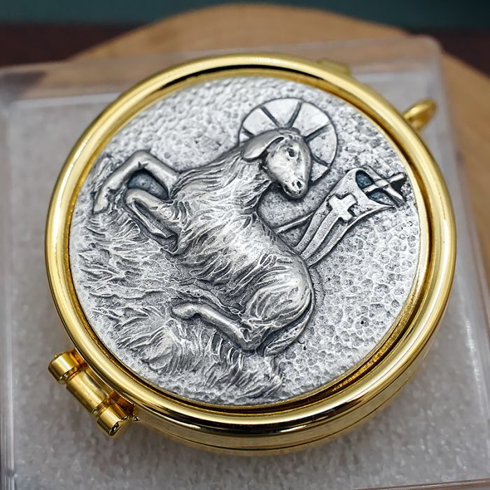 【现货】便携圣体盒-"羔羊"-直径5cm Catholic religious art