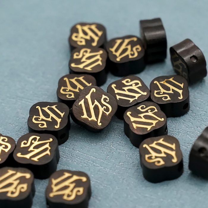 DIY双通-JHS-十字架-黄铜嵌木-黑檀木-1.2cm Catholic religious art