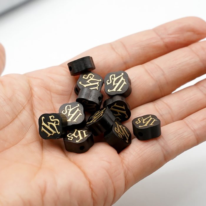 DIY双通-JHS-十字架-黄铜嵌木-黑檀木-1.2cm Catholic religious art