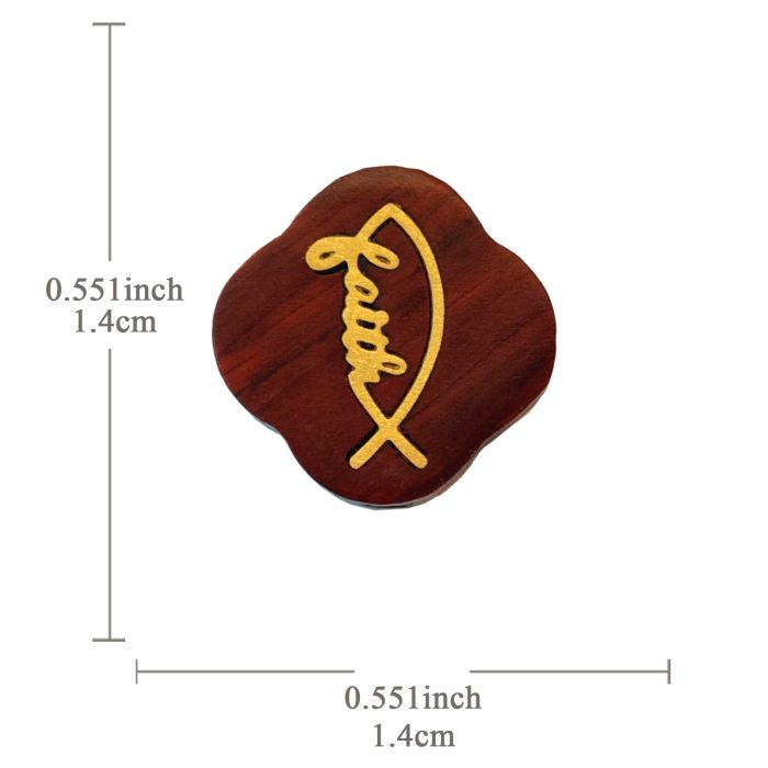 DIY双通-Faith鱼-黄铜嵌木-紫檀木-1.4cm Catholic religious art