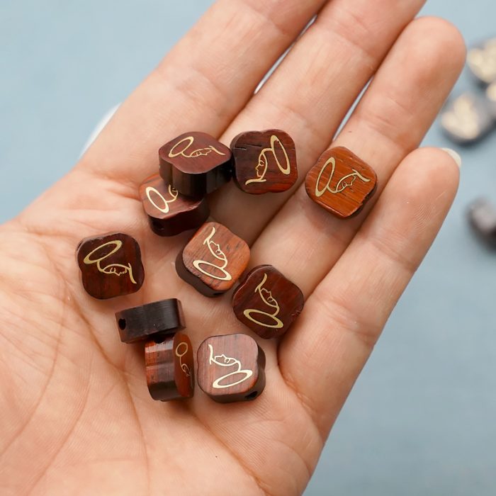 DIY双通-圣母-黄铜嵌木-紫檀木-1.4cm Catholic religious art