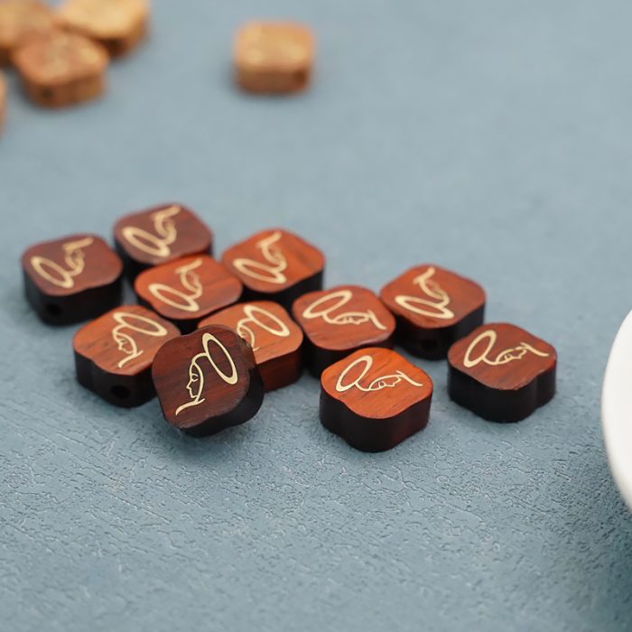 DIY双通-圣母-黄铜嵌木-紫檀木-1.4cm Catholic religious art