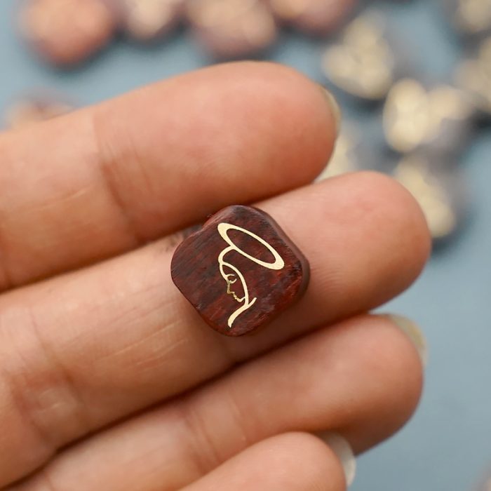 DIY双通-圣母-黄铜嵌木-紫檀木-1.4cm Catholic religious art