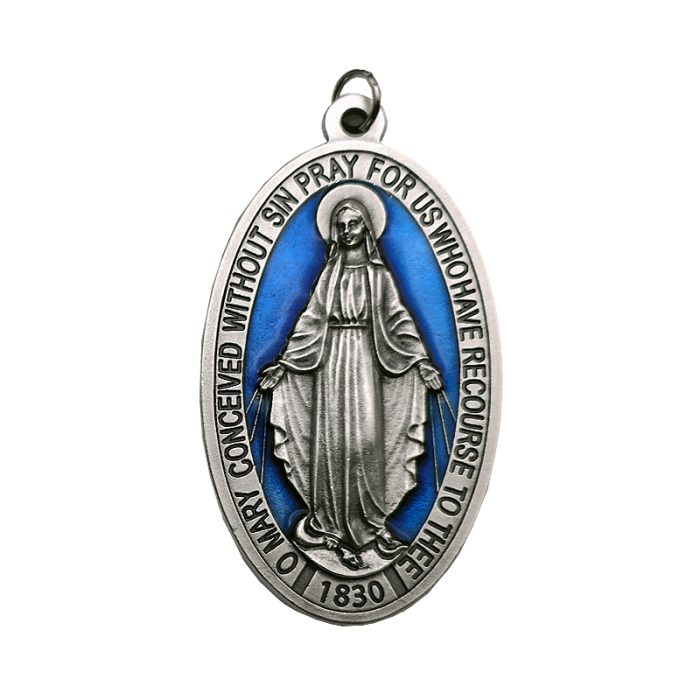 圣母显灵圣牌 合金珐琅处理 椭圆 8cm Catholic religious art