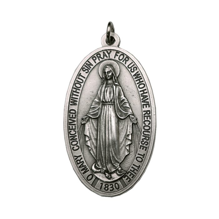 圣母显灵圣牌 合金 椭圆 8cm Catholic religious art