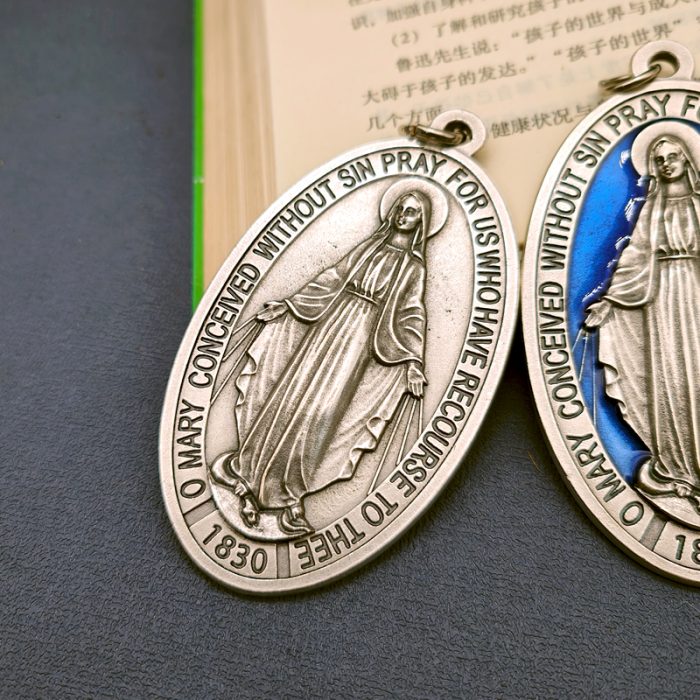 圣母显灵圣牌 合金 椭圆 8cm Catholic religious art