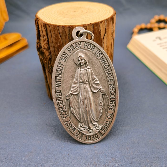 圣母显灵圣牌 合金 椭圆 8cm Catholic religious art